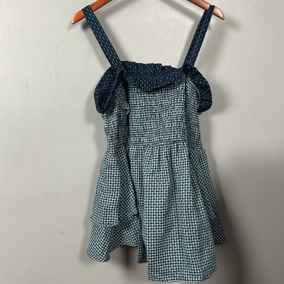 Tularosa Nicki Dress in Sea Off Shoulder Cotton Cottage look dress size small - Picture 3 of 12